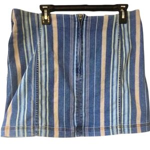 Wild Fable Blue and Pink Striped Denim Skirt  Size 16
